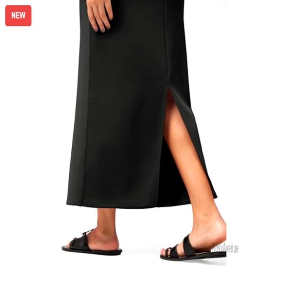 Modal Maxi Skirt High Waist Back Slit Casual Pencil Long - Picture 4 of 6